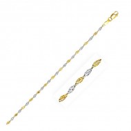 2.0mm 14k Two-Tone Gold Singapore Chain